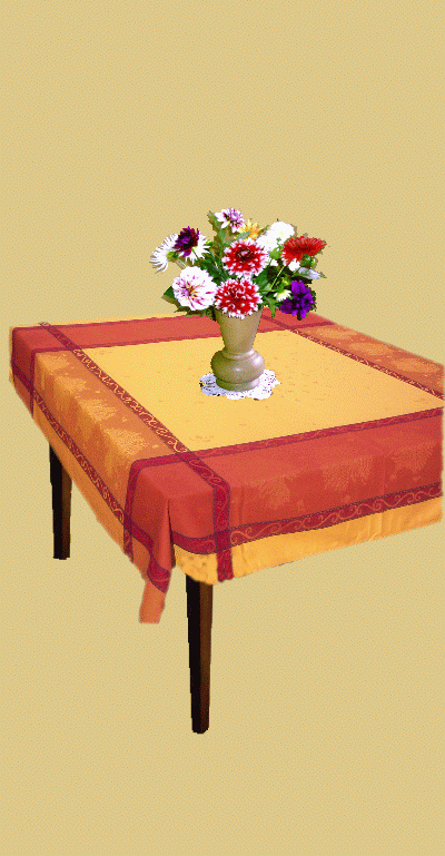 Nappe jacquard 160 x 160 rouge